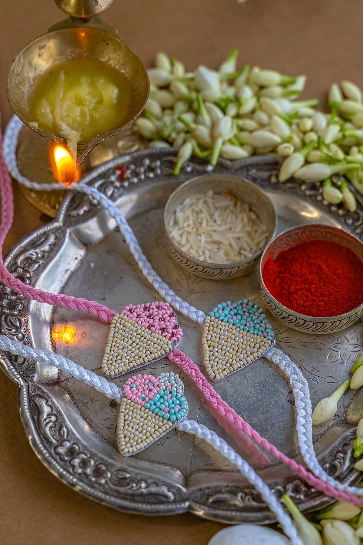 Ice-cream Embroidered Rakhi - Set of 3