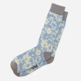 Incognito Floral Light Blue Dress Socks