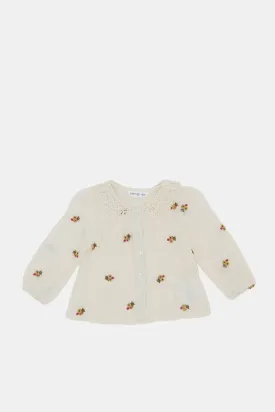 Infant Girls Ivory Embroidered Blouse