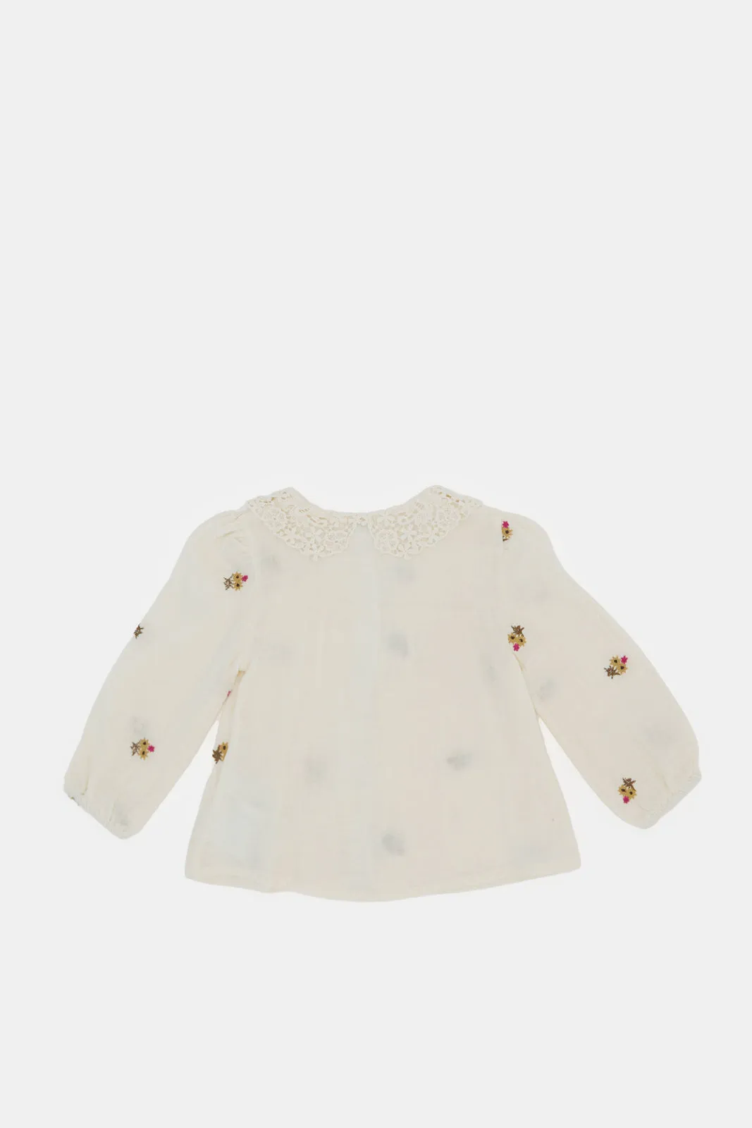 Infant Girls Ivory Embroidered Blouse
