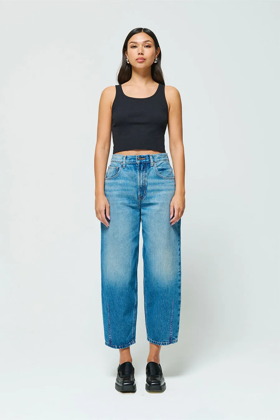 Iris Relaxed Barrel Jean - Everglades