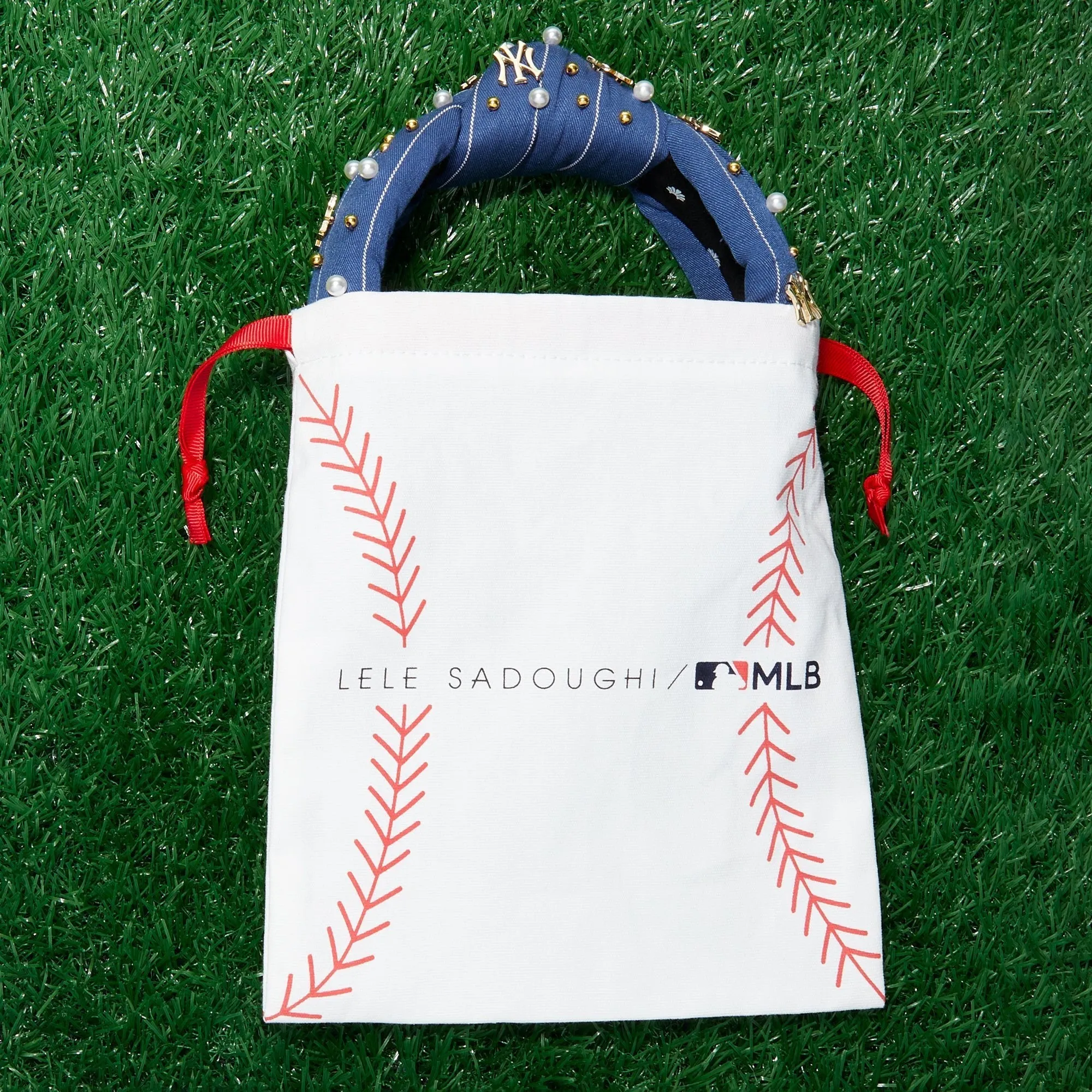 Ivory Texas Rangers Embroidered Knotted Headband