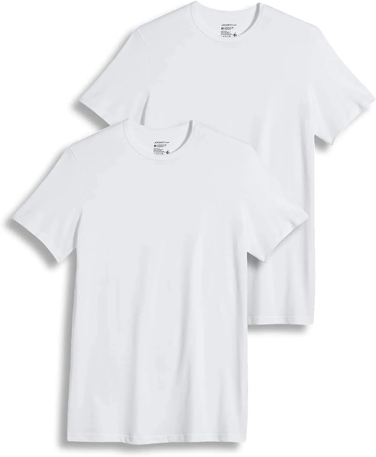 Jockey Men's Undershirt Slim Fit Cotton Stretch Crew Neck Undershirt - 2 Pack