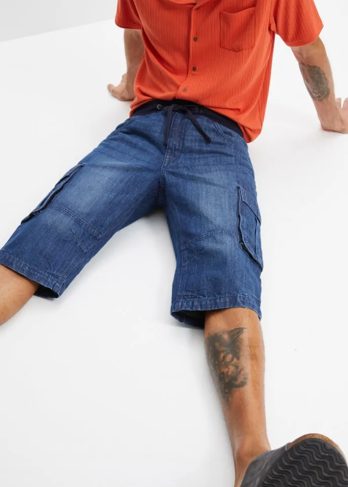 John Baner Jeanswear Long Jeans Shorts, Blue
