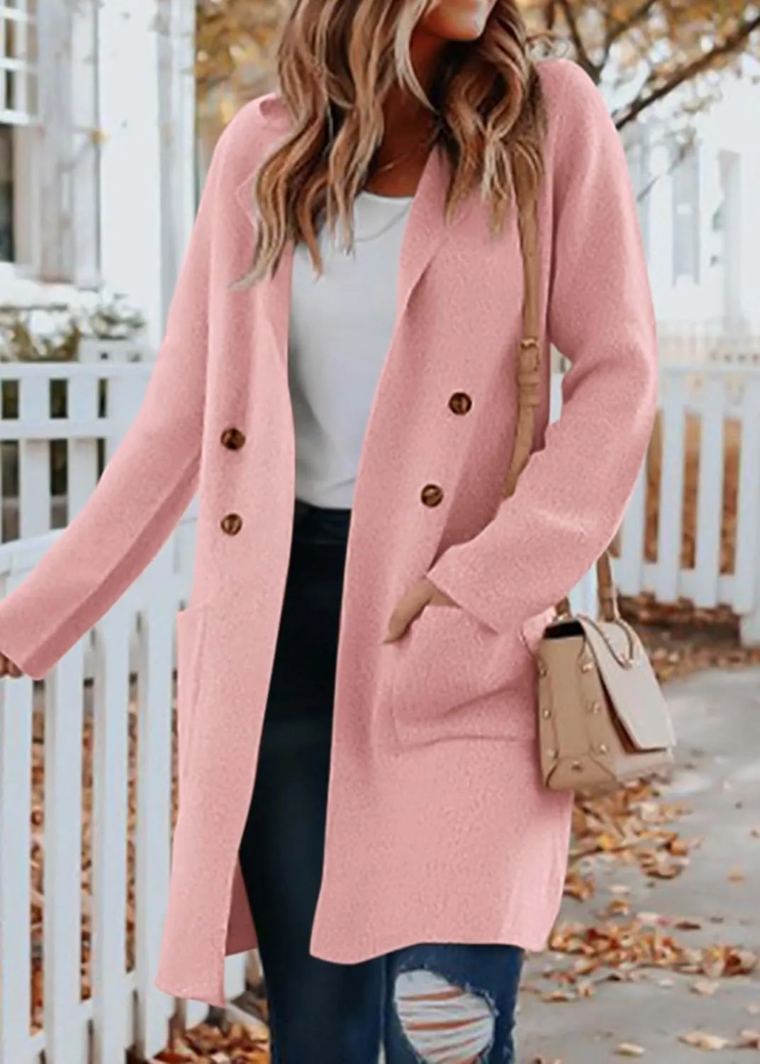 KIRUNDO Cardigan Sweaters for Women 2025 Fall Fashion Open Front Warm Thick Long Winter Coats Jackets Decorative Buttons