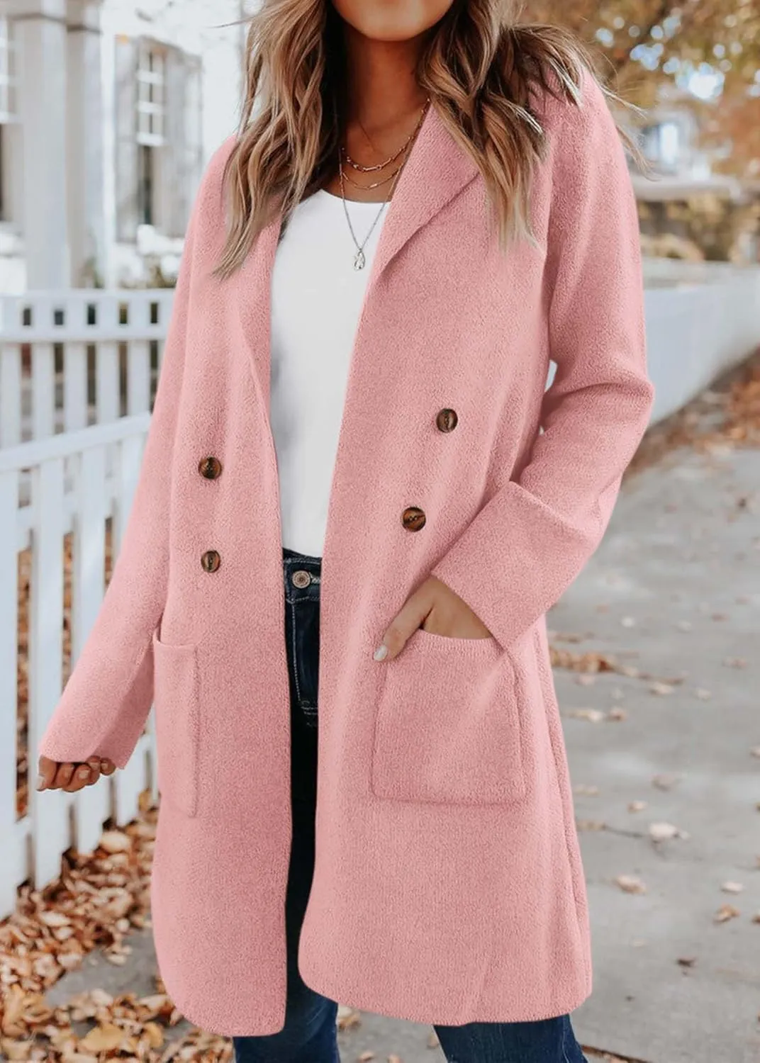 KIRUNDO Cardigan Sweaters for Women 2025 Fall Fashion Open Front Warm Thick Long Winter Coats Jackets Decorative Buttons