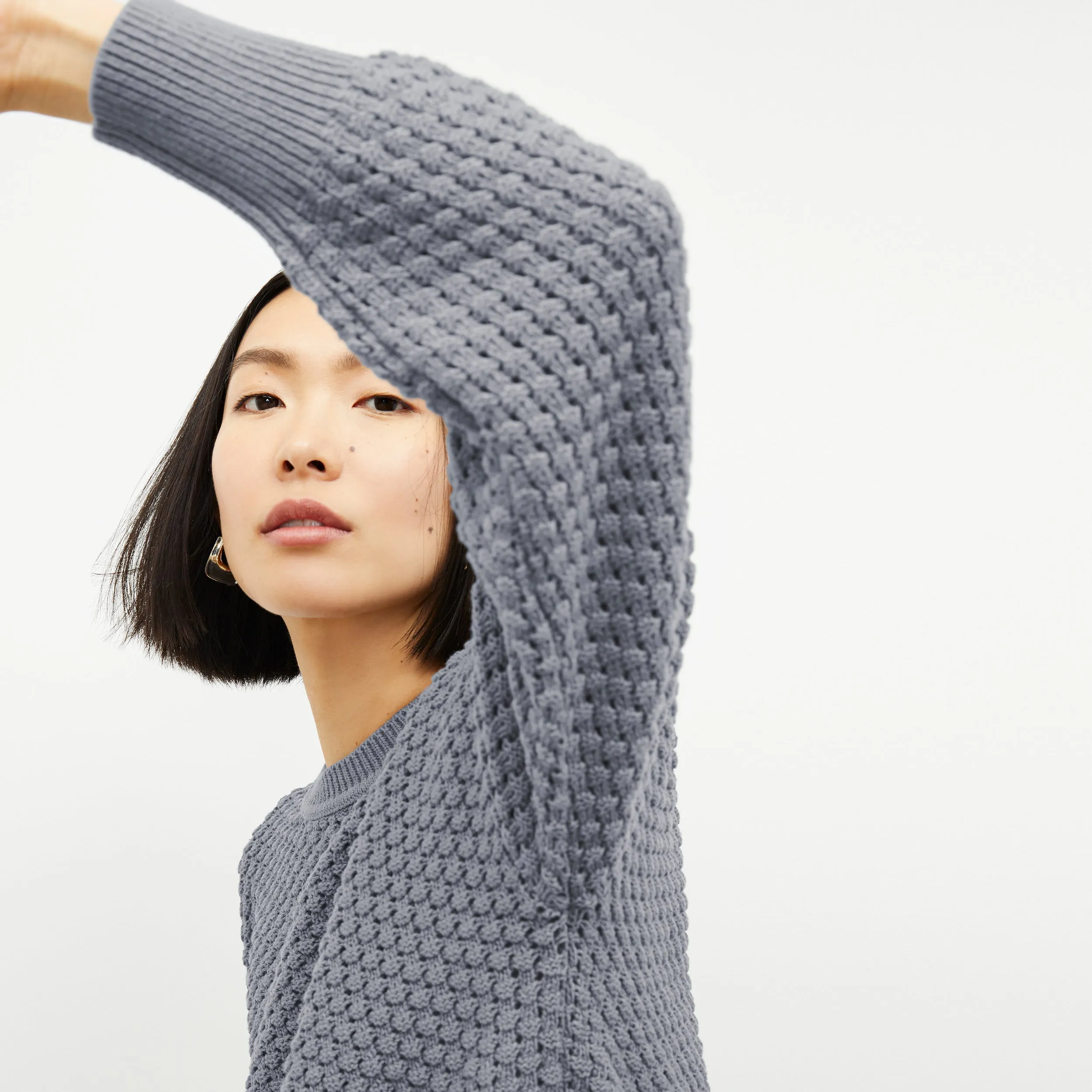 Liam Sweater - Popcorn Knit :: Flint Gray
