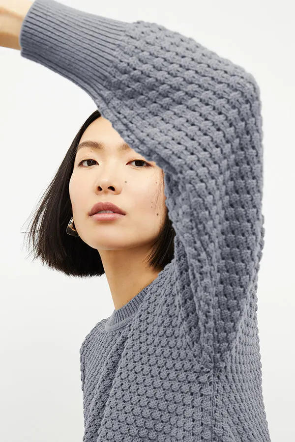 Liam Sweater - Popcorn Knit :: Flint Gray