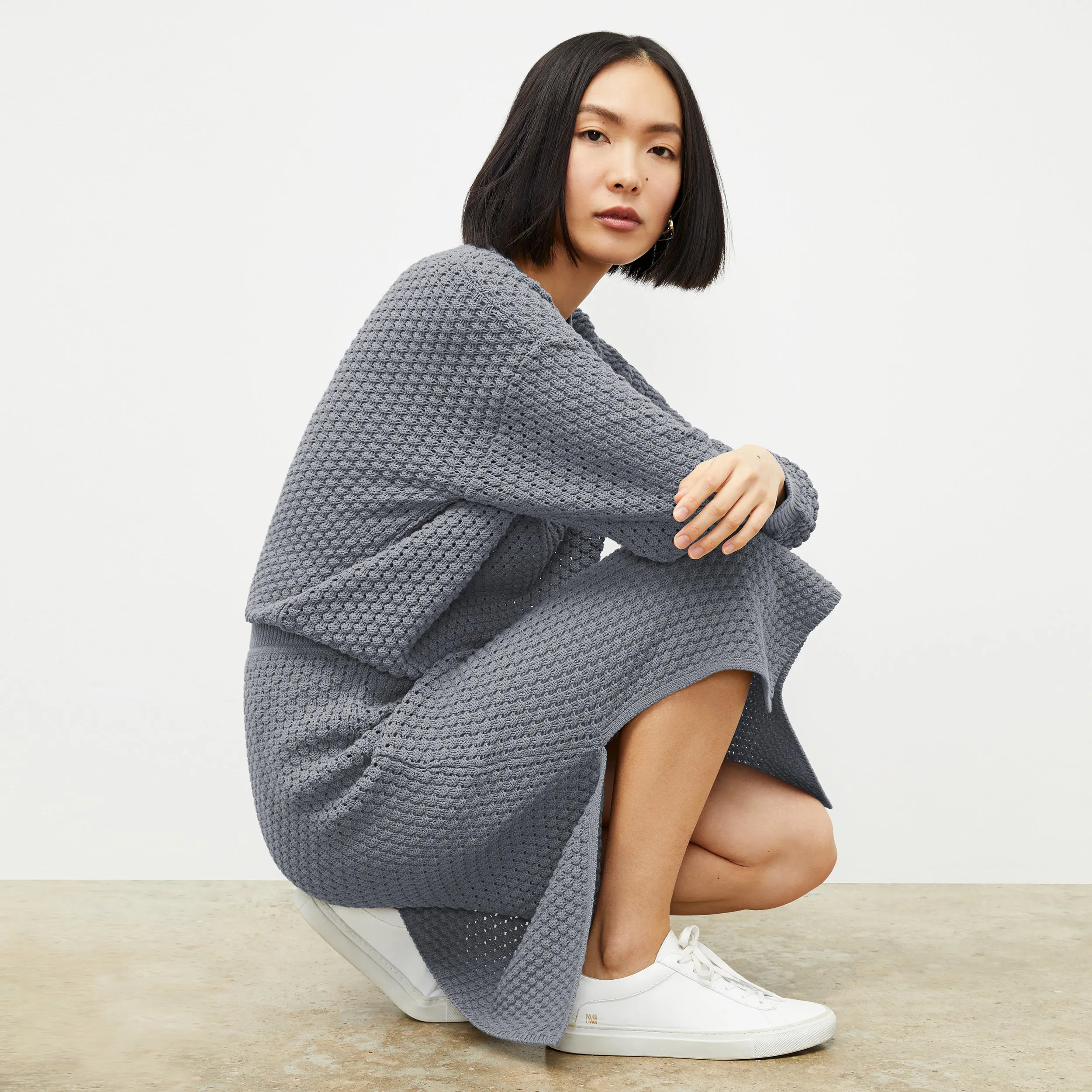 Liam Sweater - Popcorn Knit :: Flint Gray