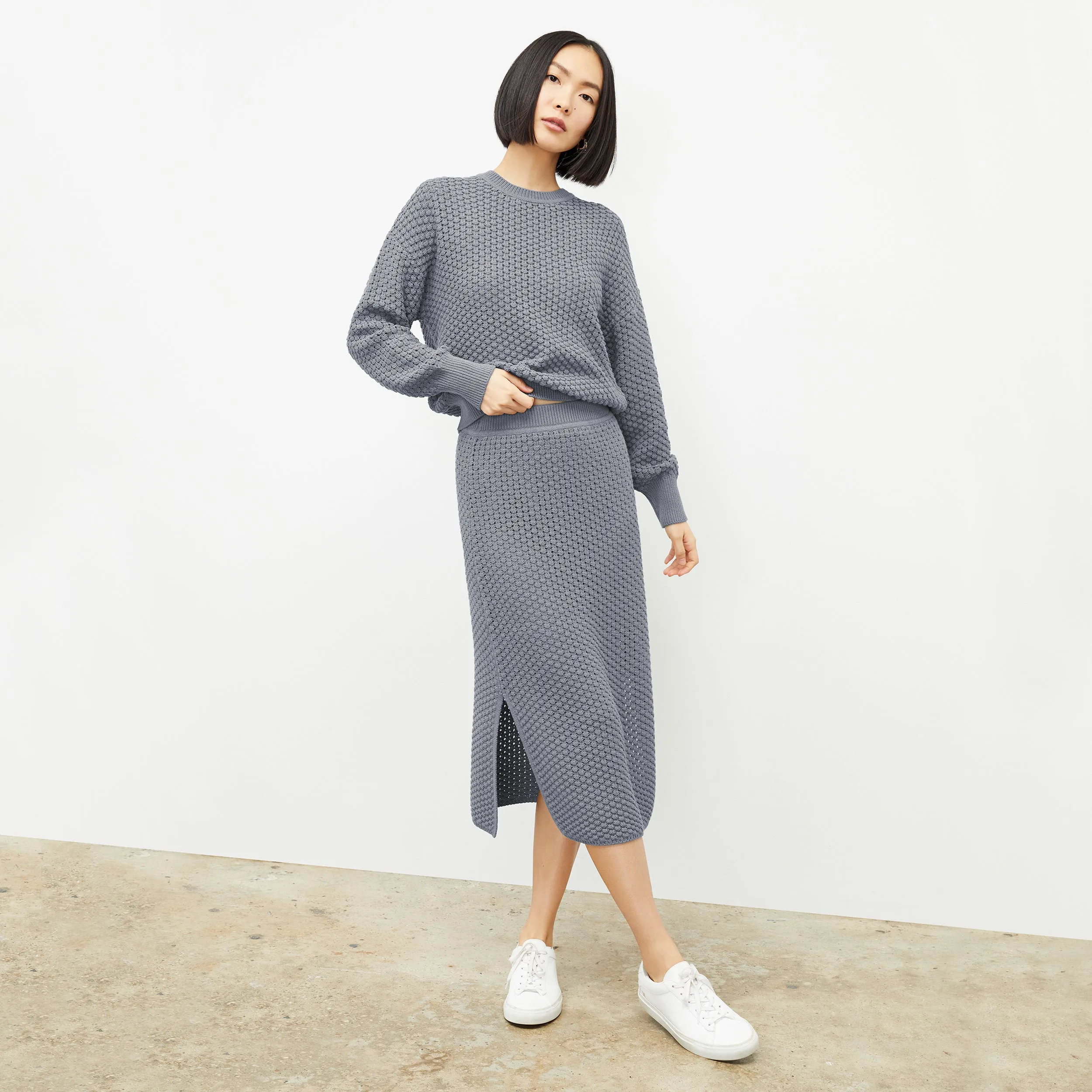 Liam Sweater - Popcorn Knit :: Flint Gray