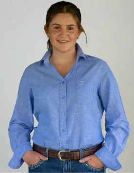 Light Blue Linen Cotton Blend - Long Sleeve Shirt