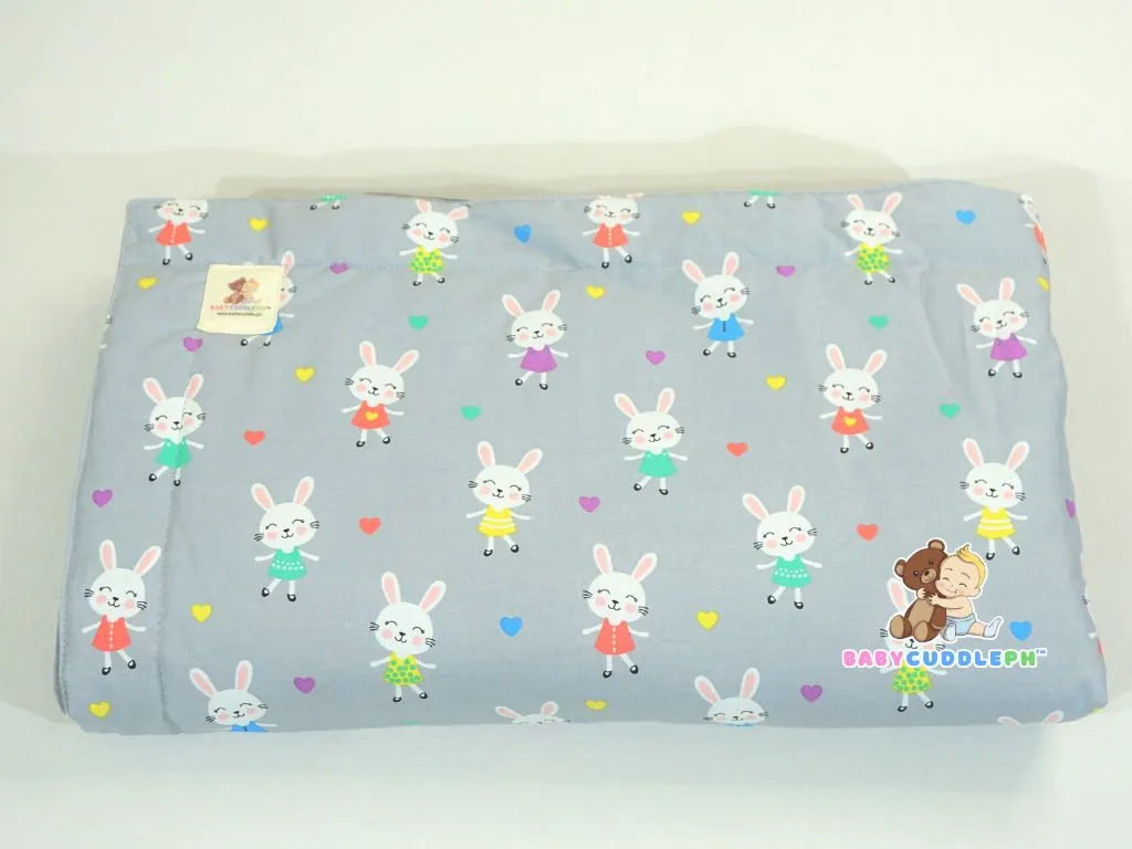 Little Bunny in Pastel Gray - Babycuddle Blanket