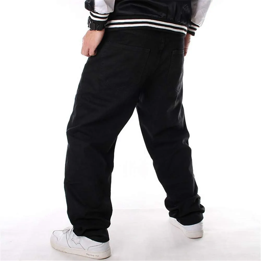 LUOBANIU Men's Black Baggy Jeans Hip Hop Loose fit 90s Vintage Cargo Denim Fashion Dance Skater Skateboard Pants