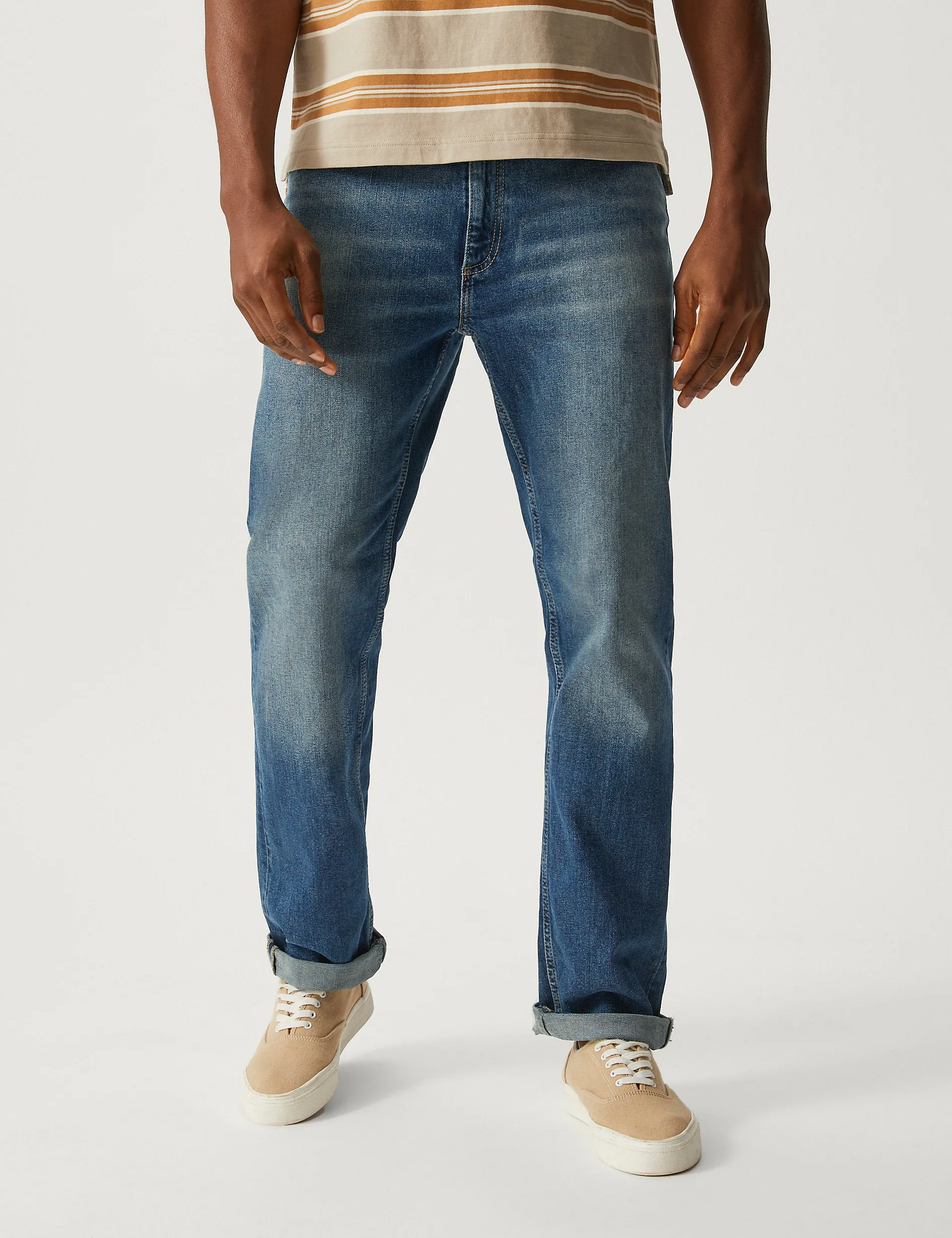 Marks & Spencer Vintage Straight Fit Stretch Jeans