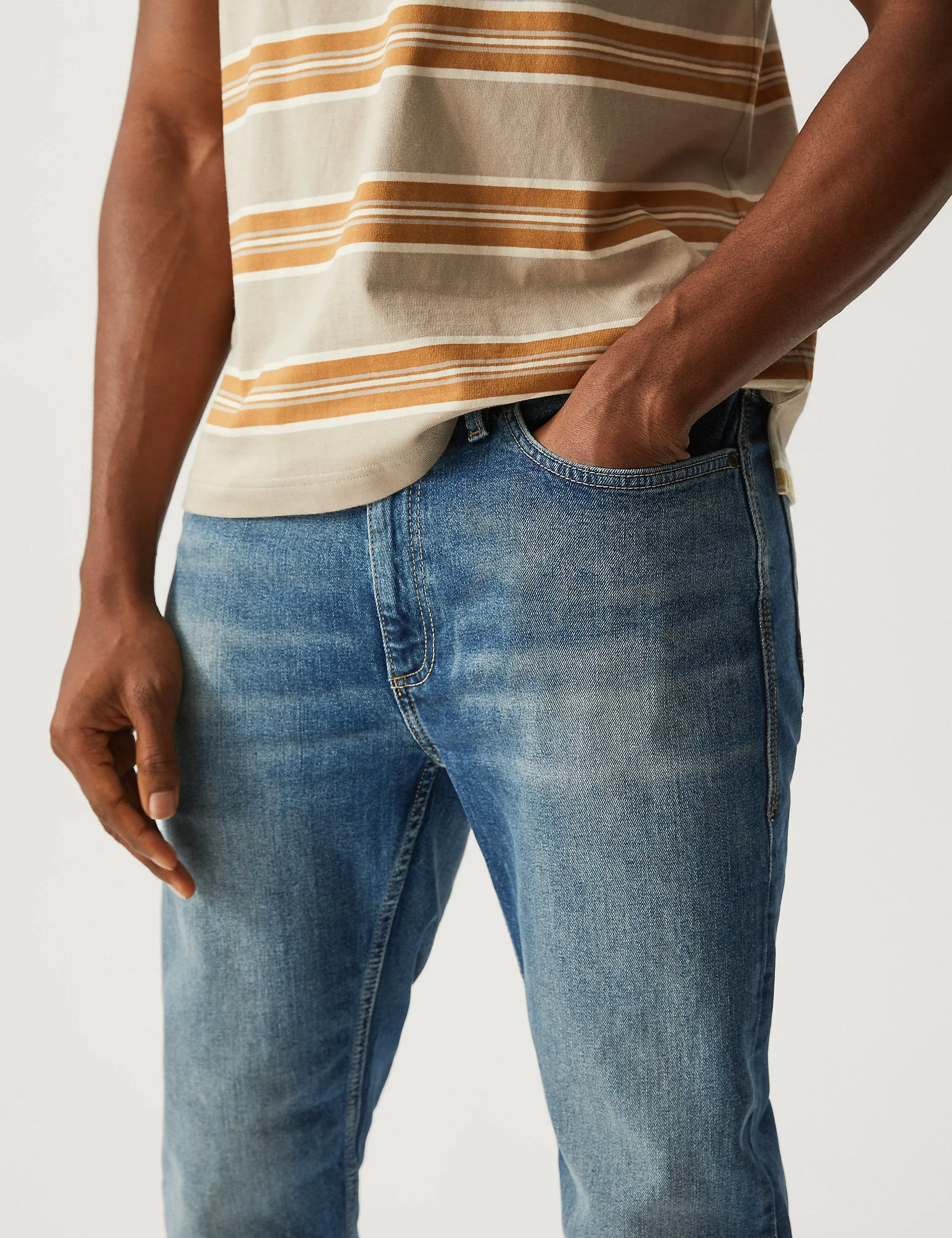Marks & Spencer Vintage Straight Fit Stretch Jeans