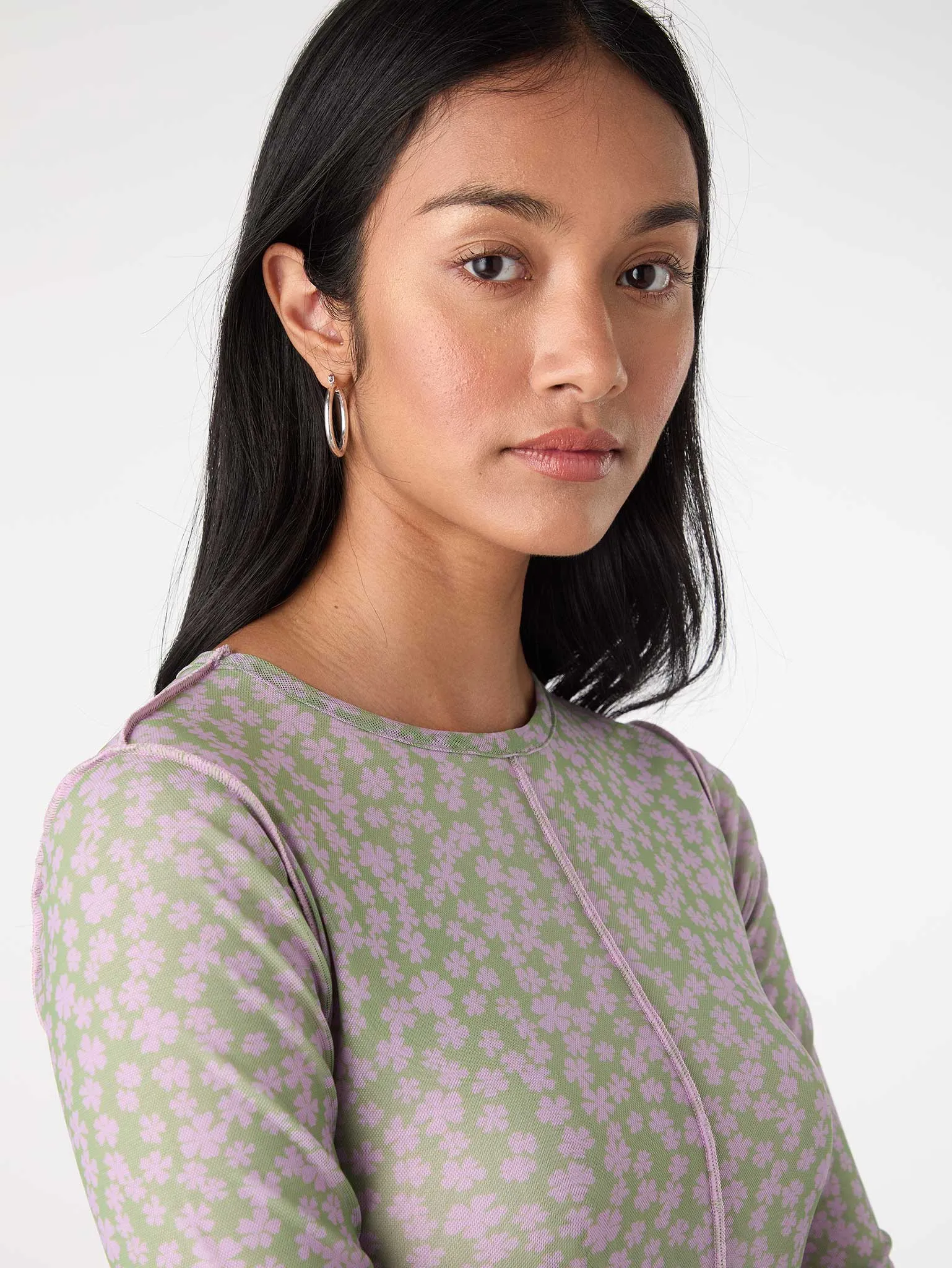 Melody Printed Mesh Dress in Pink