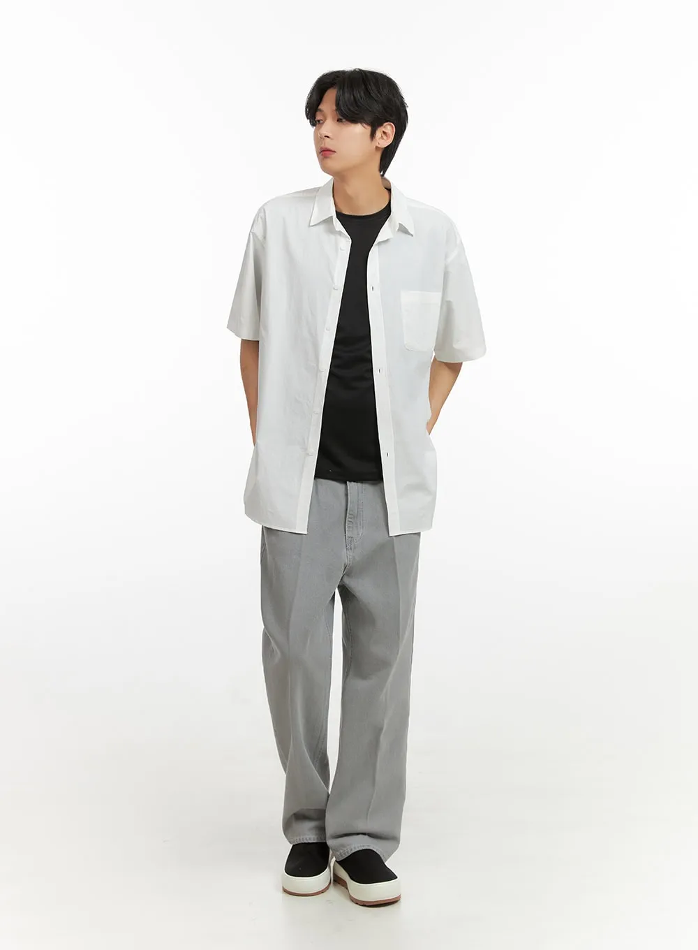 Men's Basic Jeans (Gray) IY431