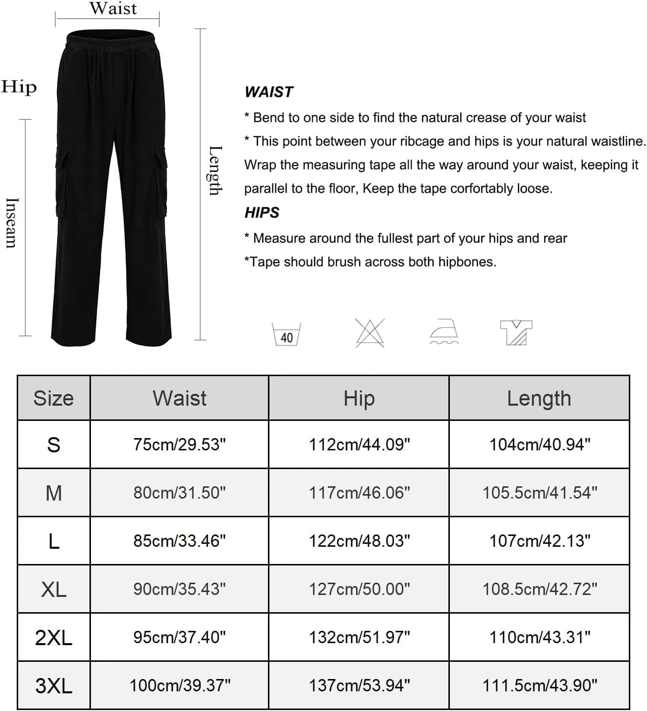 Mens Cargo Pants Plus Size Drawstring Elastic Waist Fall Work Pants Casual Plain Sport Trousers with Multi Pockets