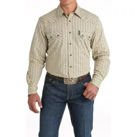 Men's Cinch Modern Fit Vintage Stripe Snap Front Western Shirt - Cream