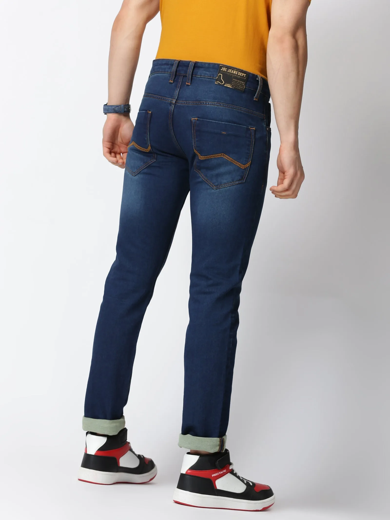 MEN'S DK BLUE SOLID JASON FIT JEANS