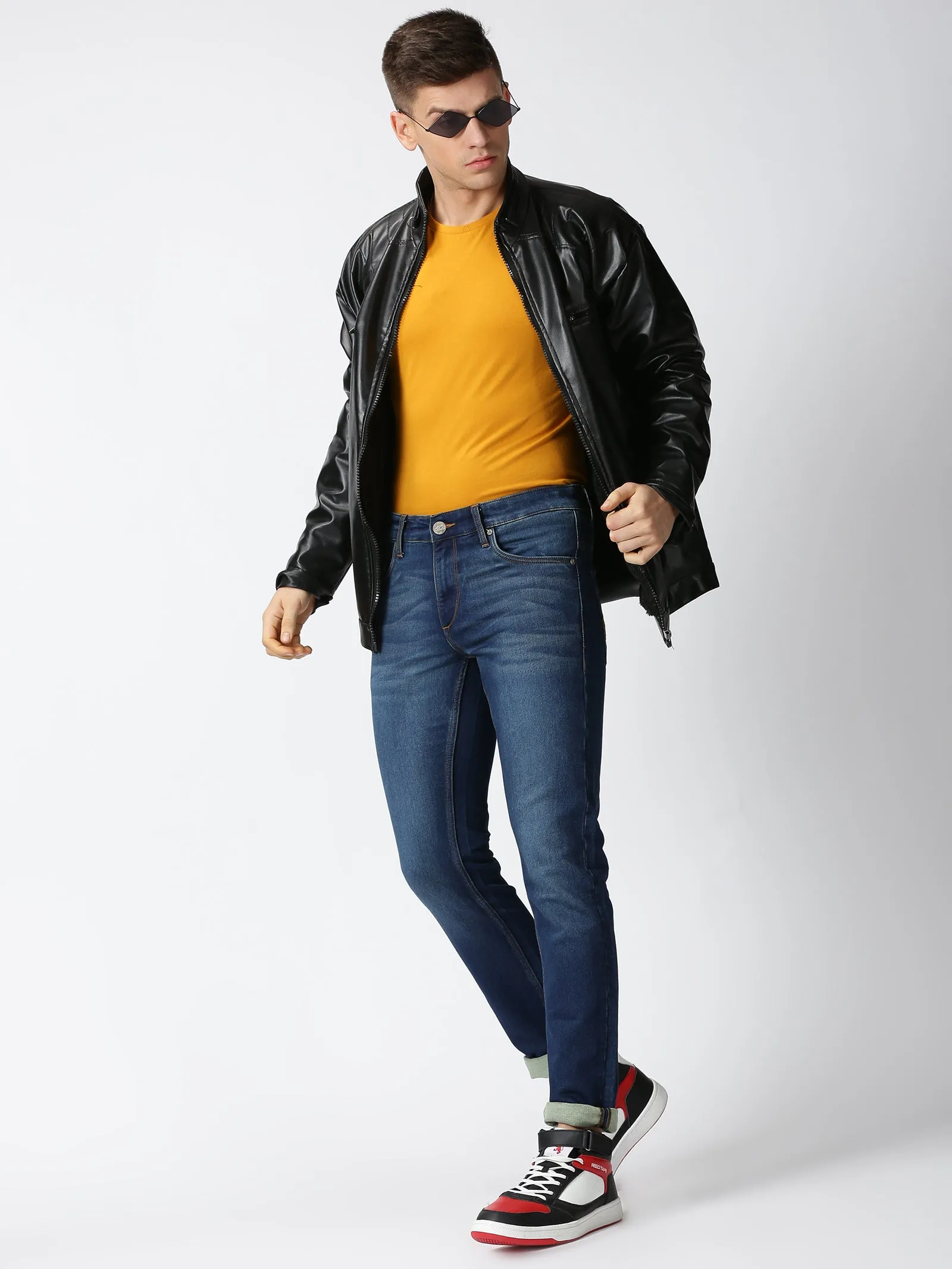 MEN'S DK BLUE SOLID JASON FIT JEANS