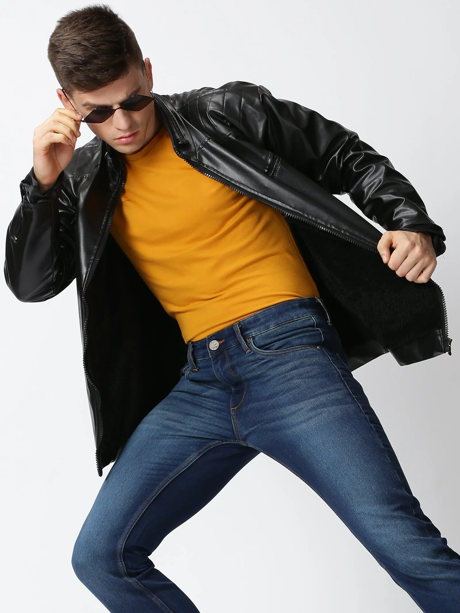MEN'S DK BLUE SOLID JASON FIT JEANS