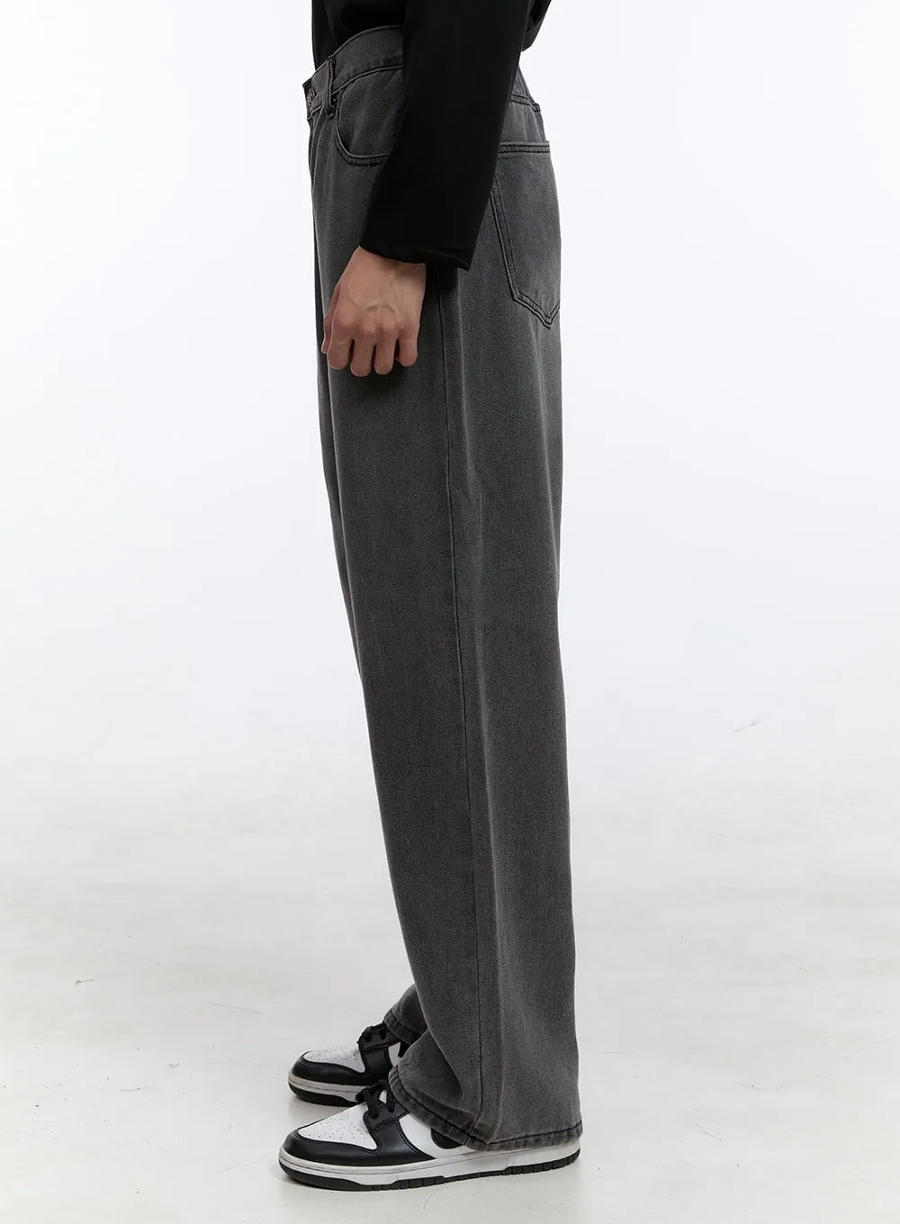 Men's Wide Fit Jeans (Dark Gray) IG427