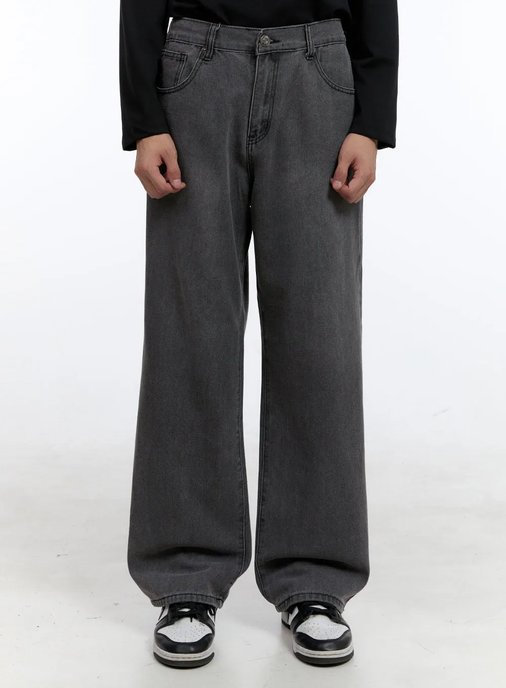 Men's Wide Fit Jeans (Dark Gray) IG427