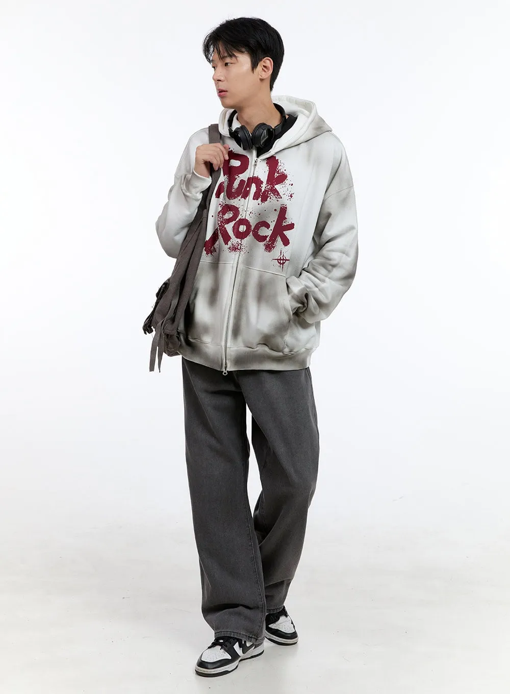Men's Wide Fit Jeans (Dark Gray) IG427