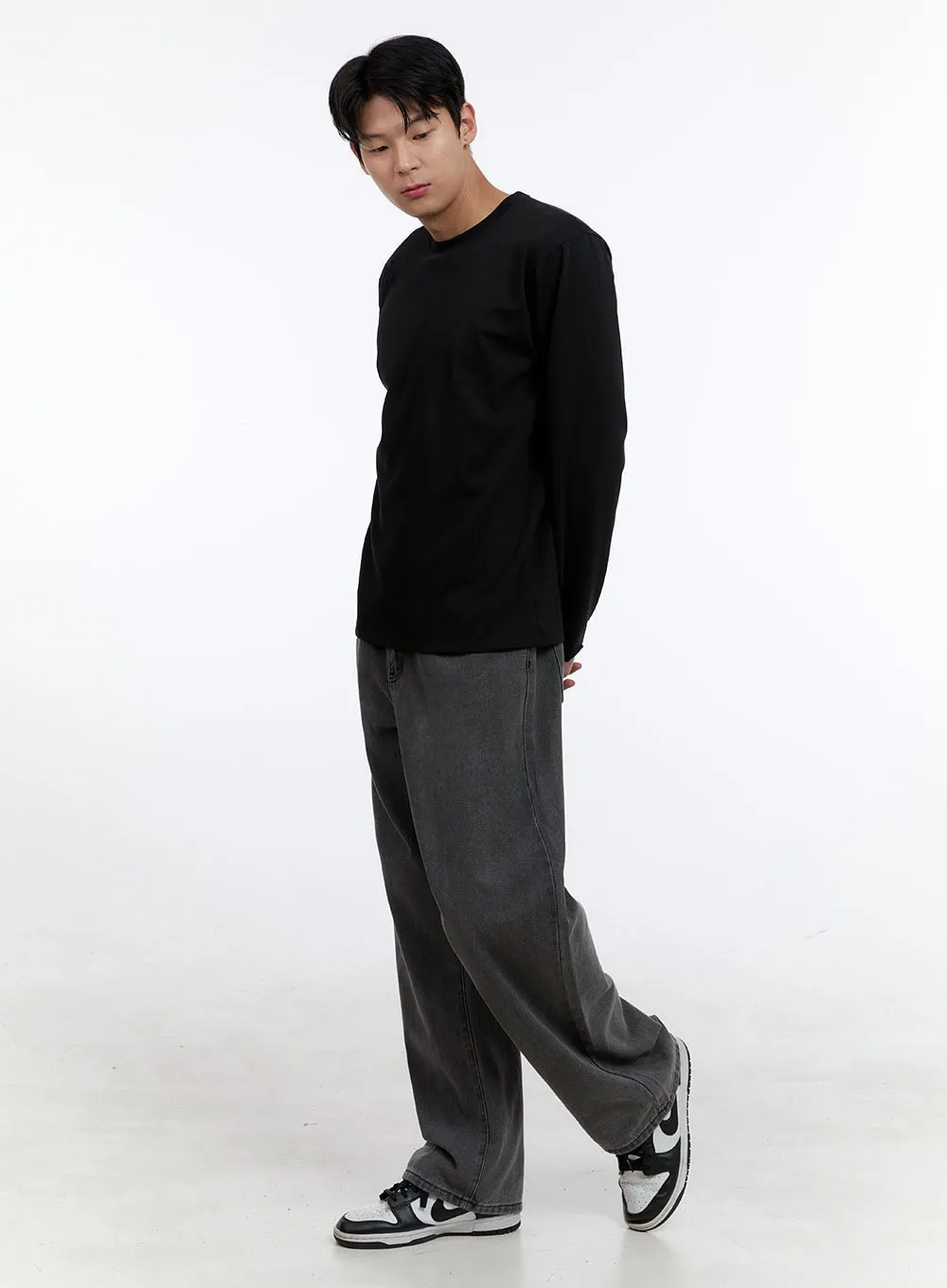 Men's Wide Fit Jeans (Dark Gray) IG427