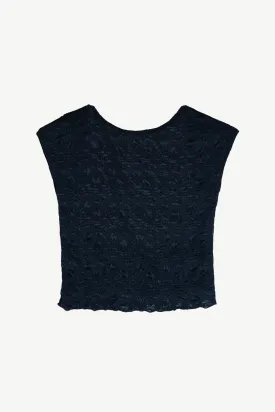 Moonlight Mesh Backless Tee - Black