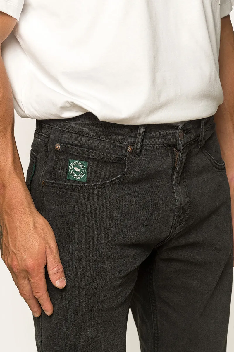 Muster Mens Slim Straight Fit Jean - Black