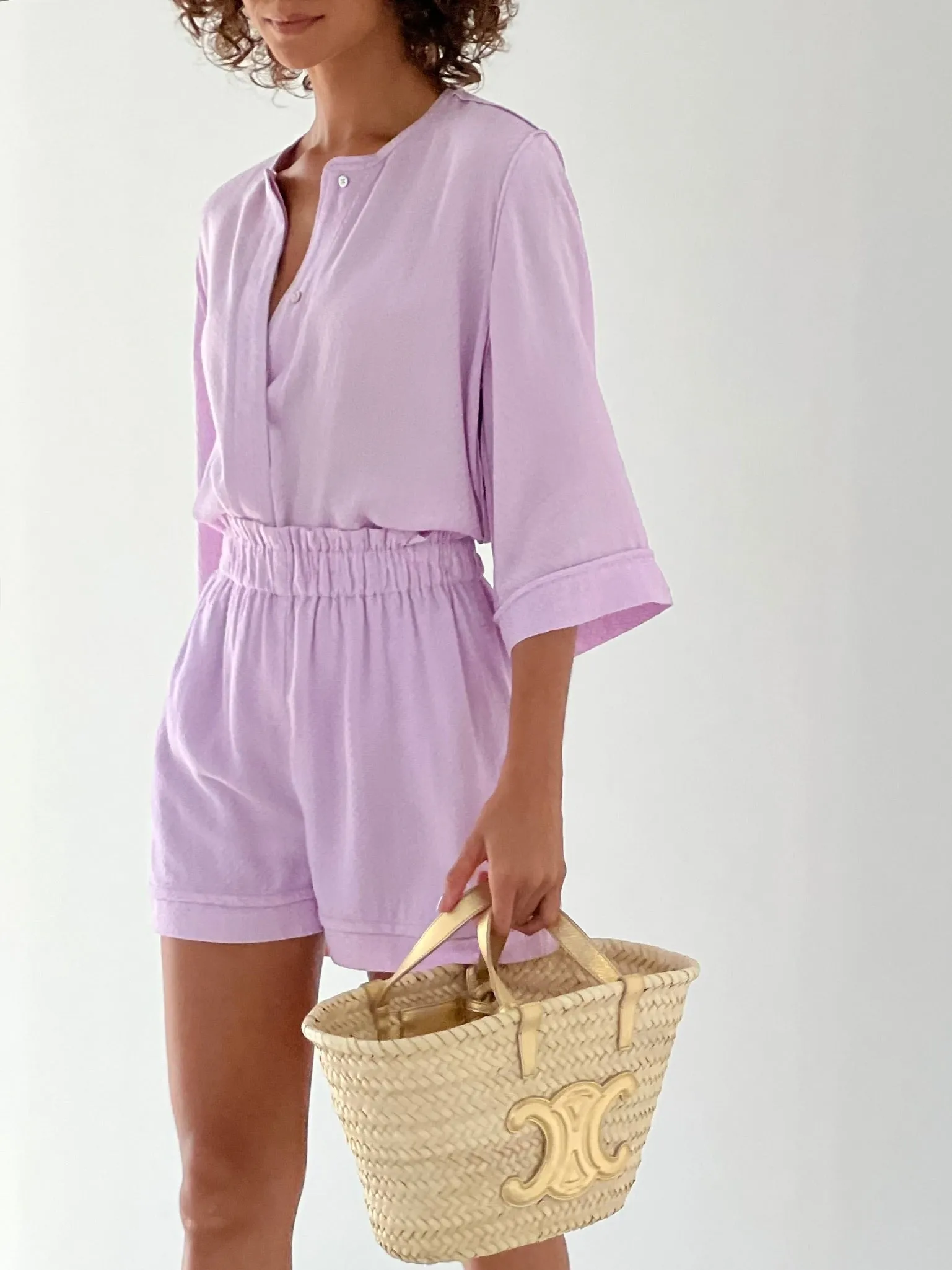 Neve Jacquard Flowing Shirt | Lilac