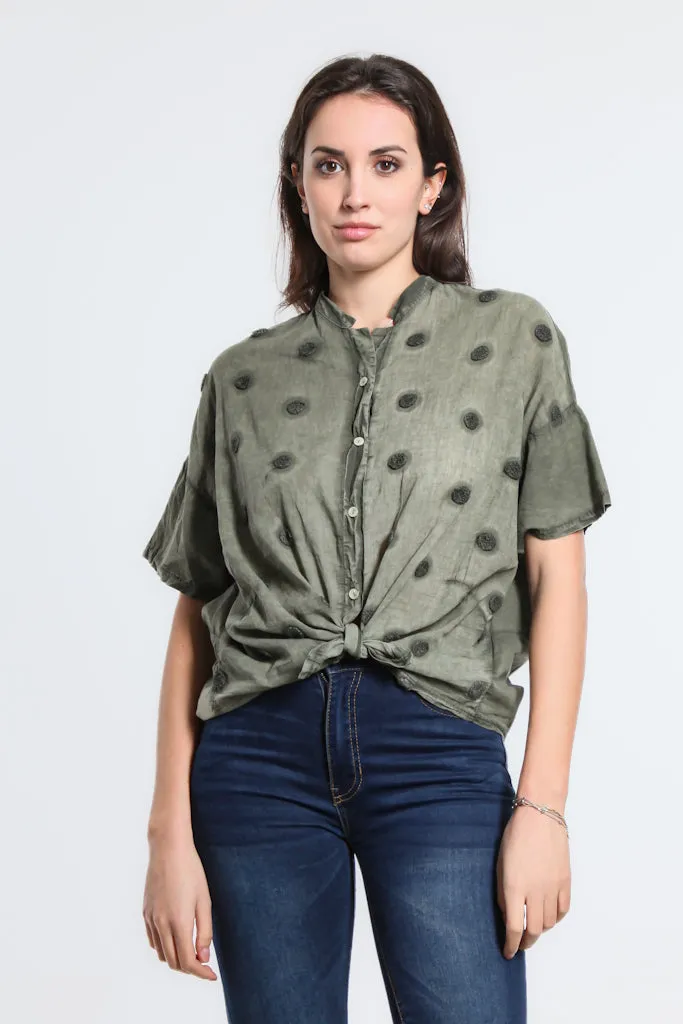 Norma Spot Tie Front Top (BSS190P)