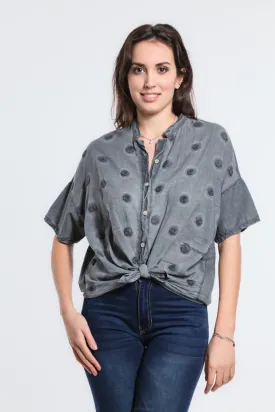 Norma Spot Tie Front Top (BSS190P)