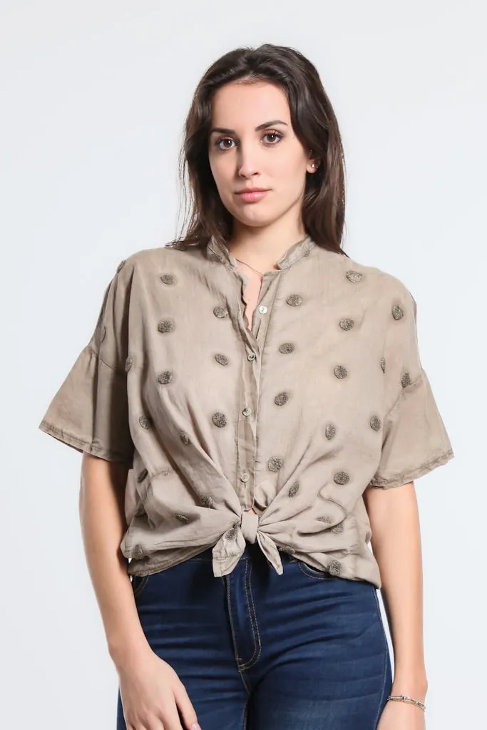 Norma Spot Tie Front Top (BSS190P)