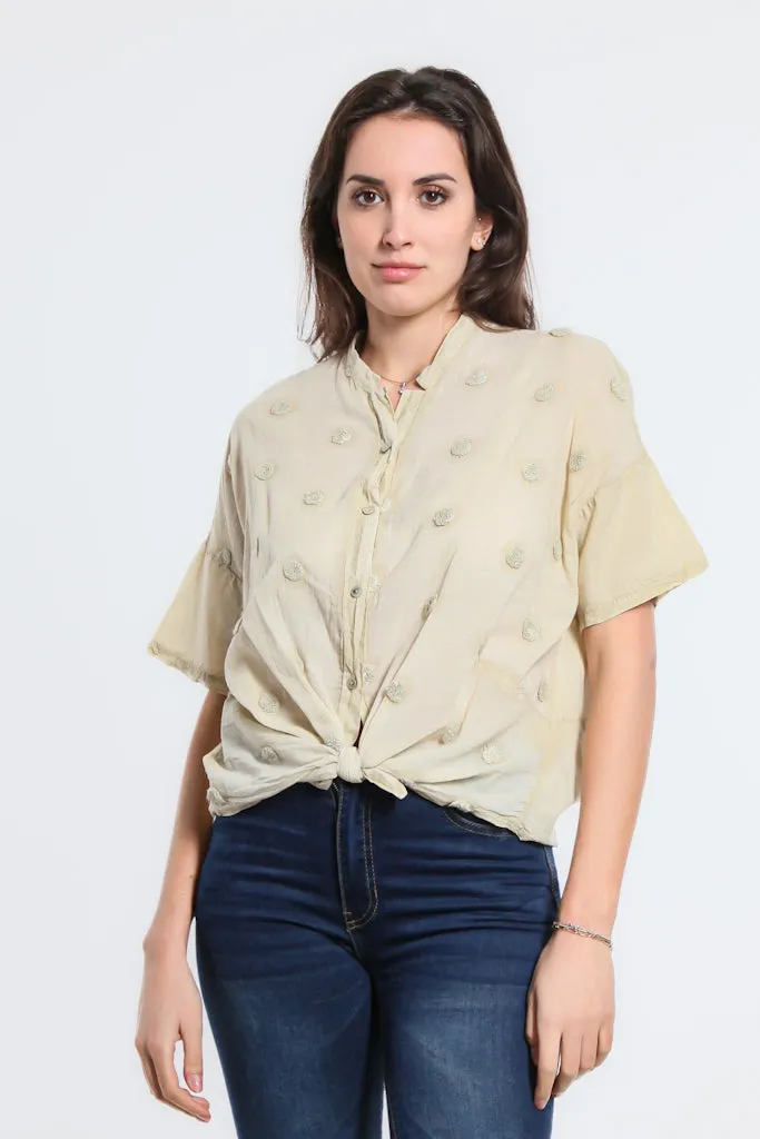 Norma Spot Tie Front Top (BSS190P)