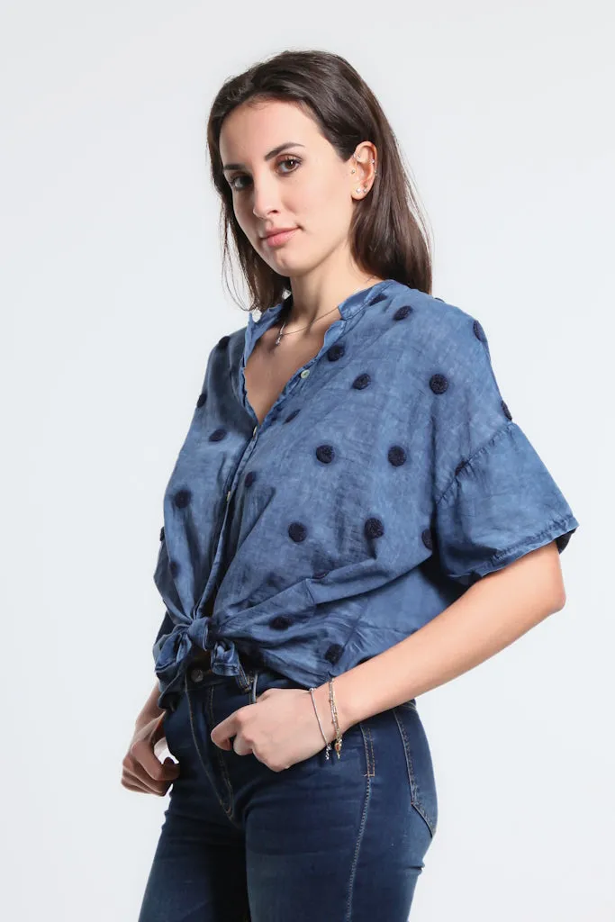 Norma Spot Tie Front Top (BSS190P)