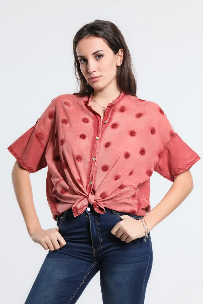 Norma Spot Tie Front Top (BSS190P)