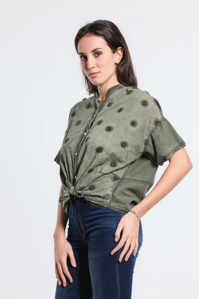 Norma Spot Tie Front Top (BSS190P)