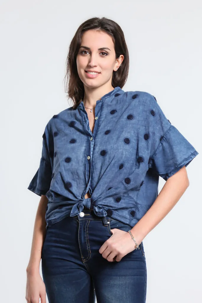 Norma Spot Tie Front Top (BSS190P)