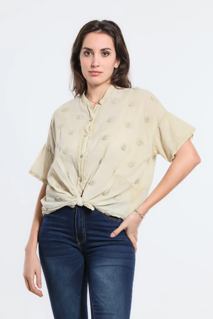 Norma Spot Tie Front Top (BSS190P)