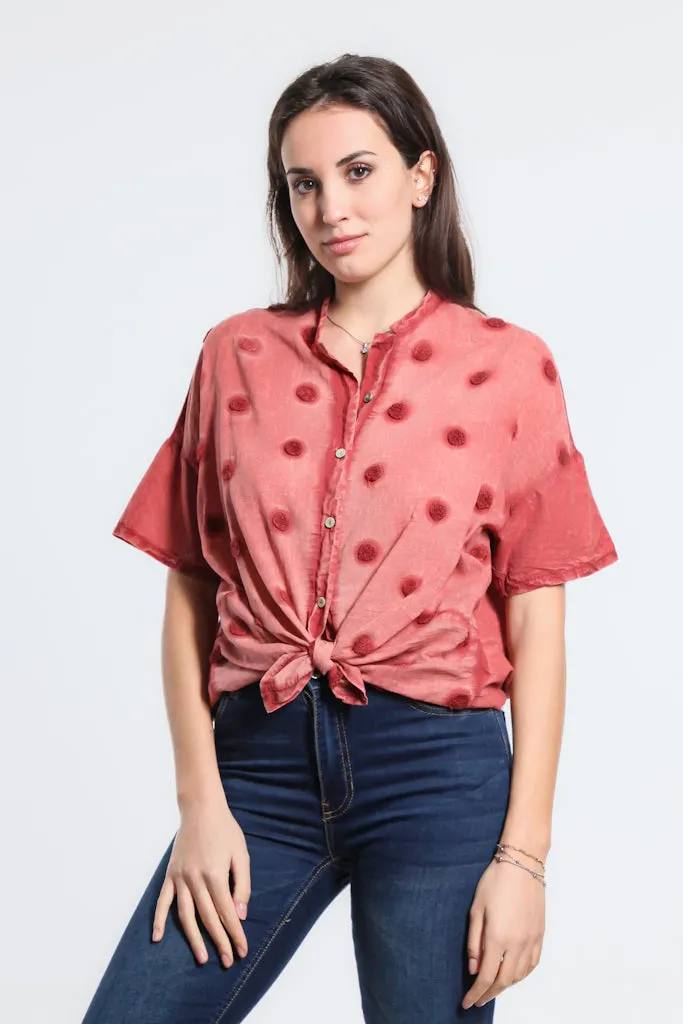 Norma Spot Tie Front Top (BSS190P)