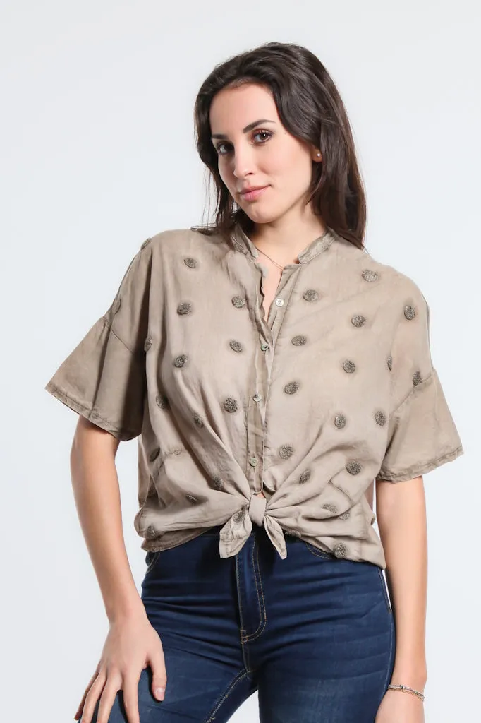 Norma Spot Tie Front Top (BSS190P)