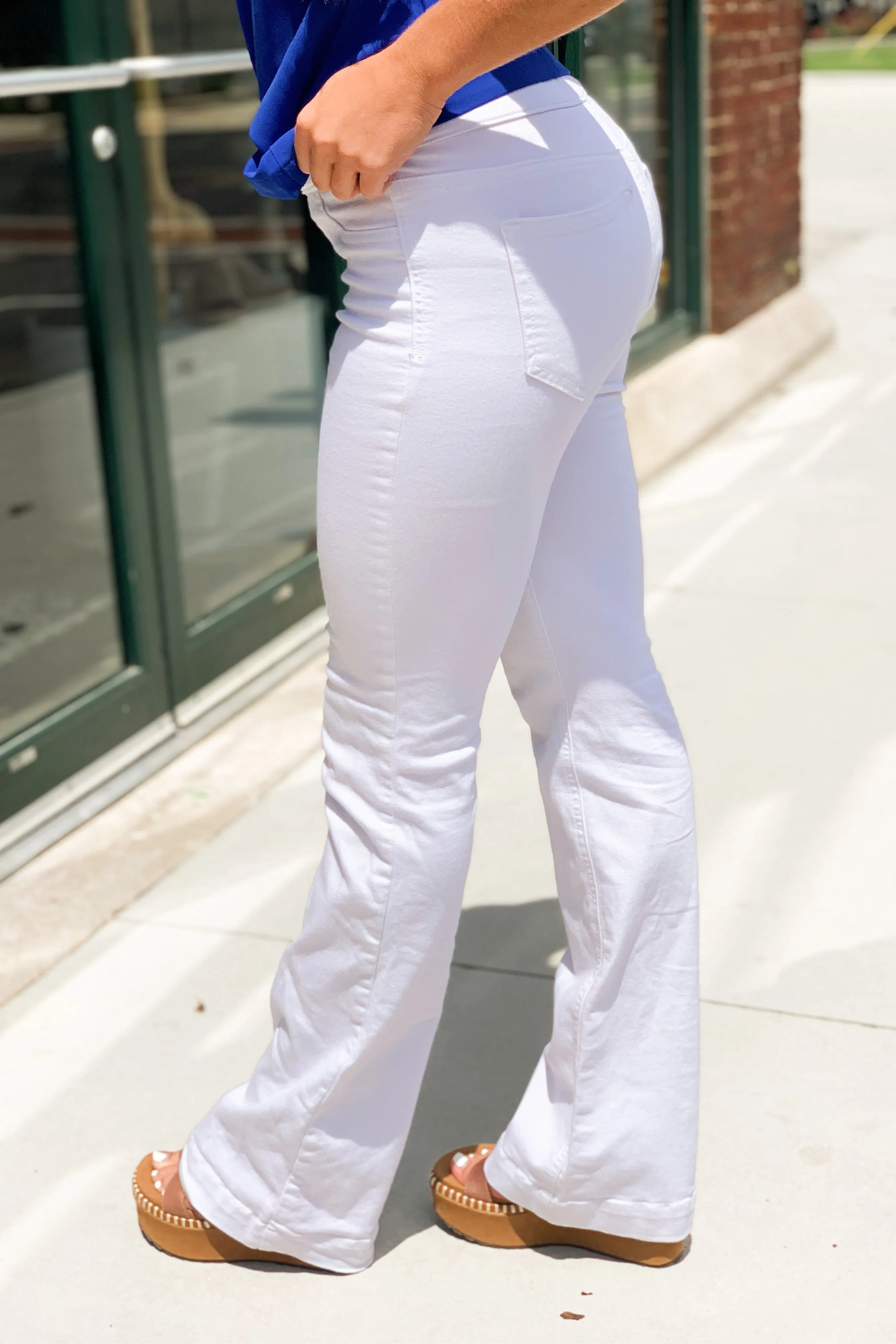 Petite White Flares *Final Sale*