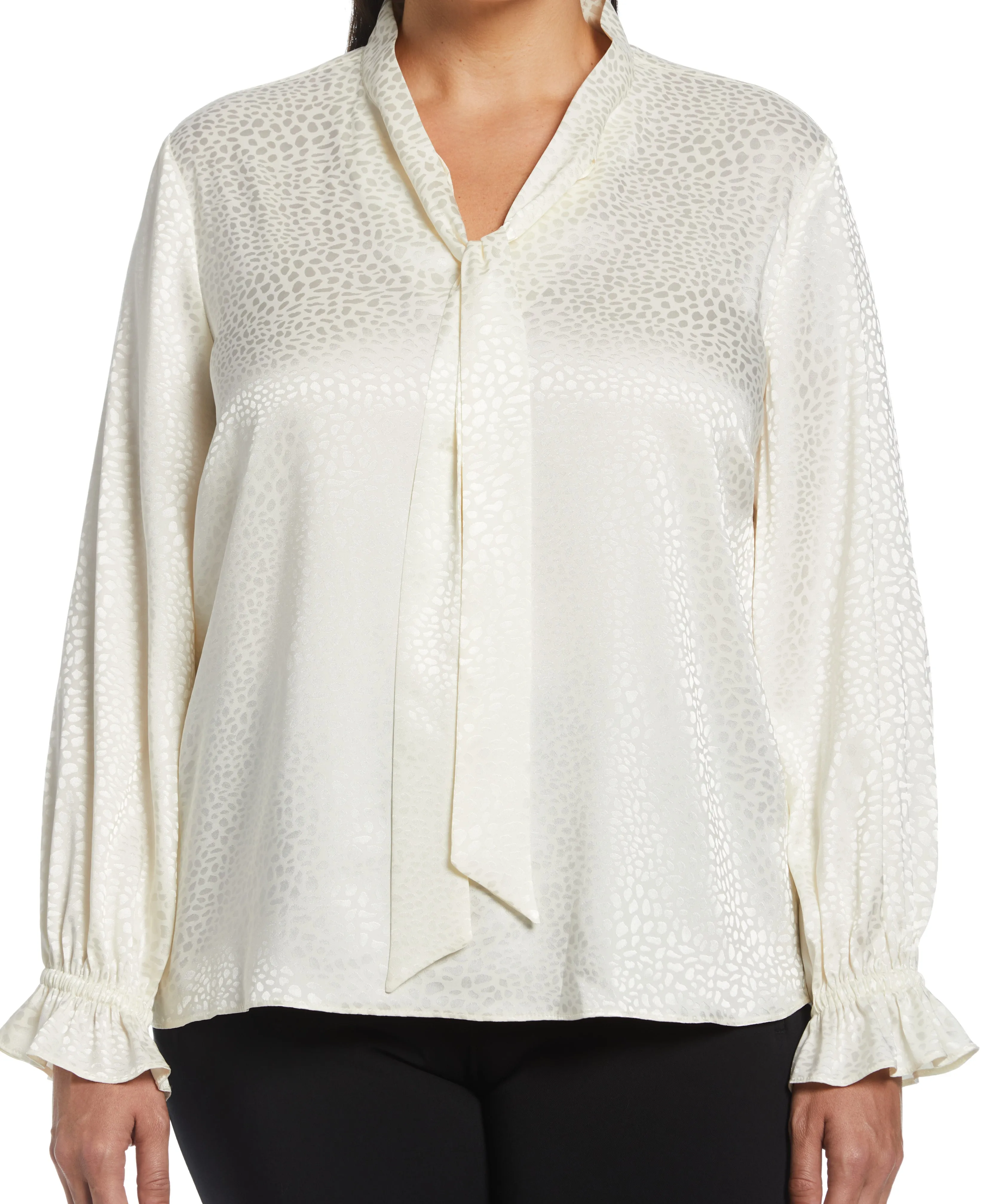 Plus Size Tie Front Blouse