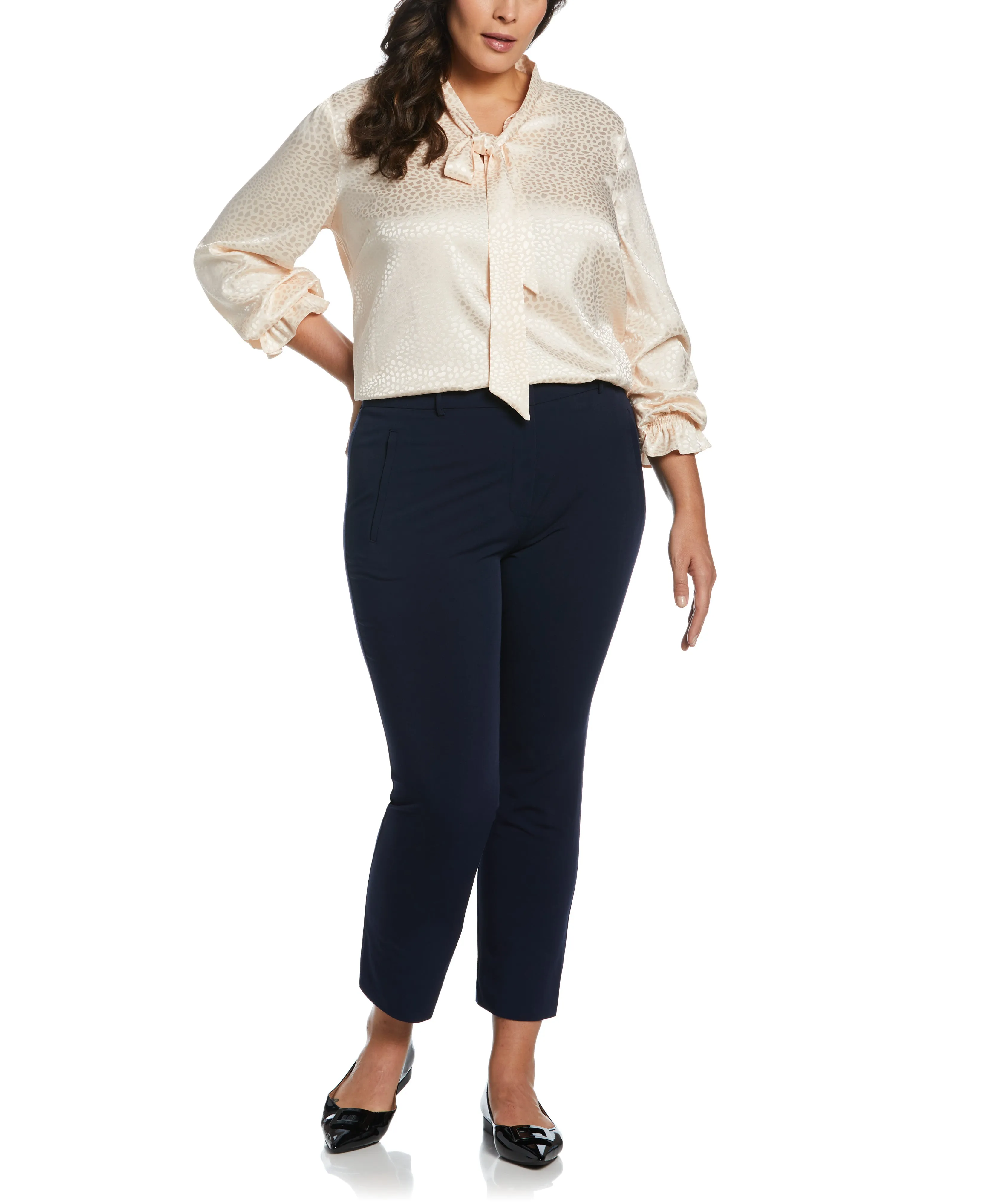 Plus Size Tie Front Blouse