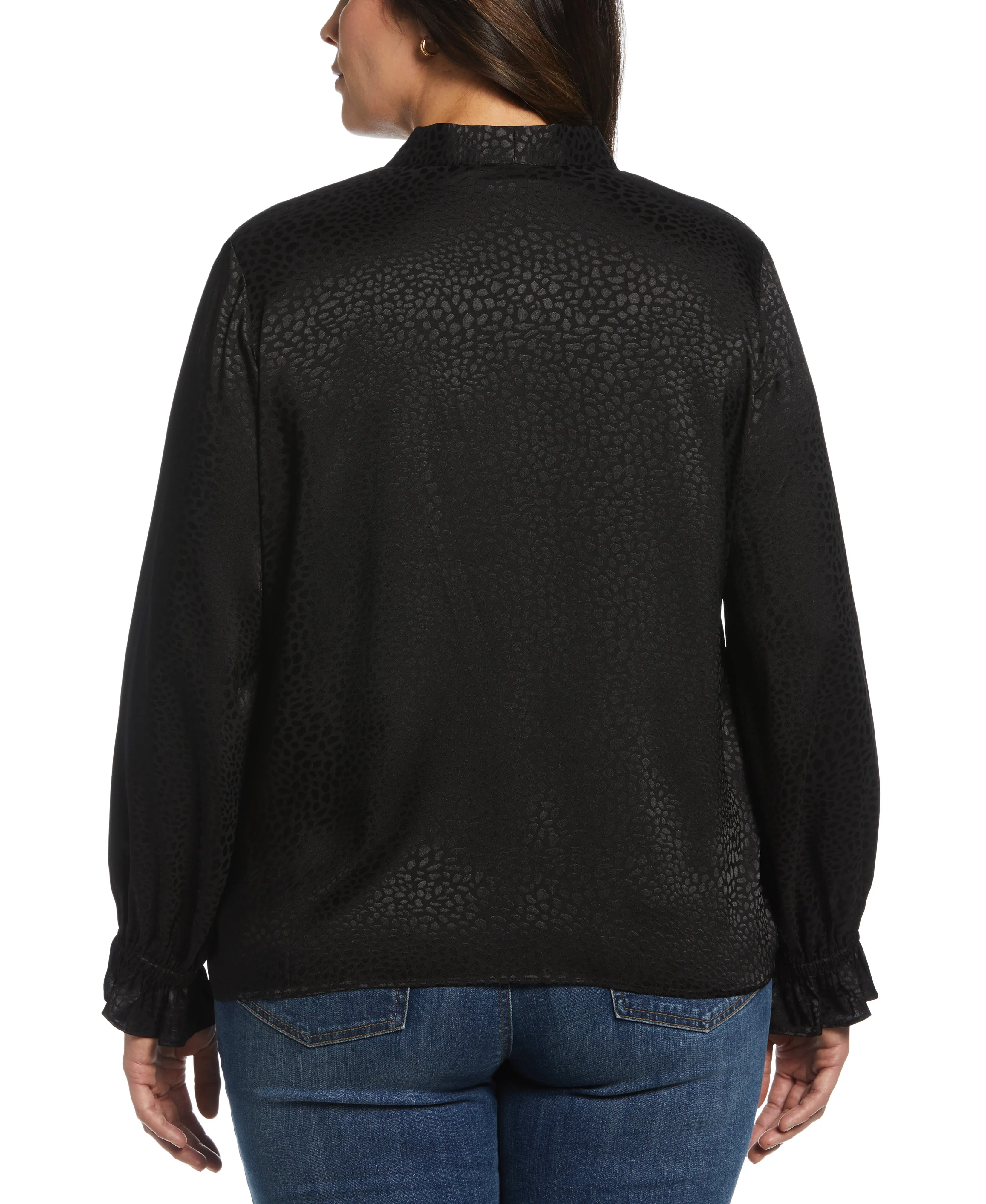 Plus Size Tie Front Blouse