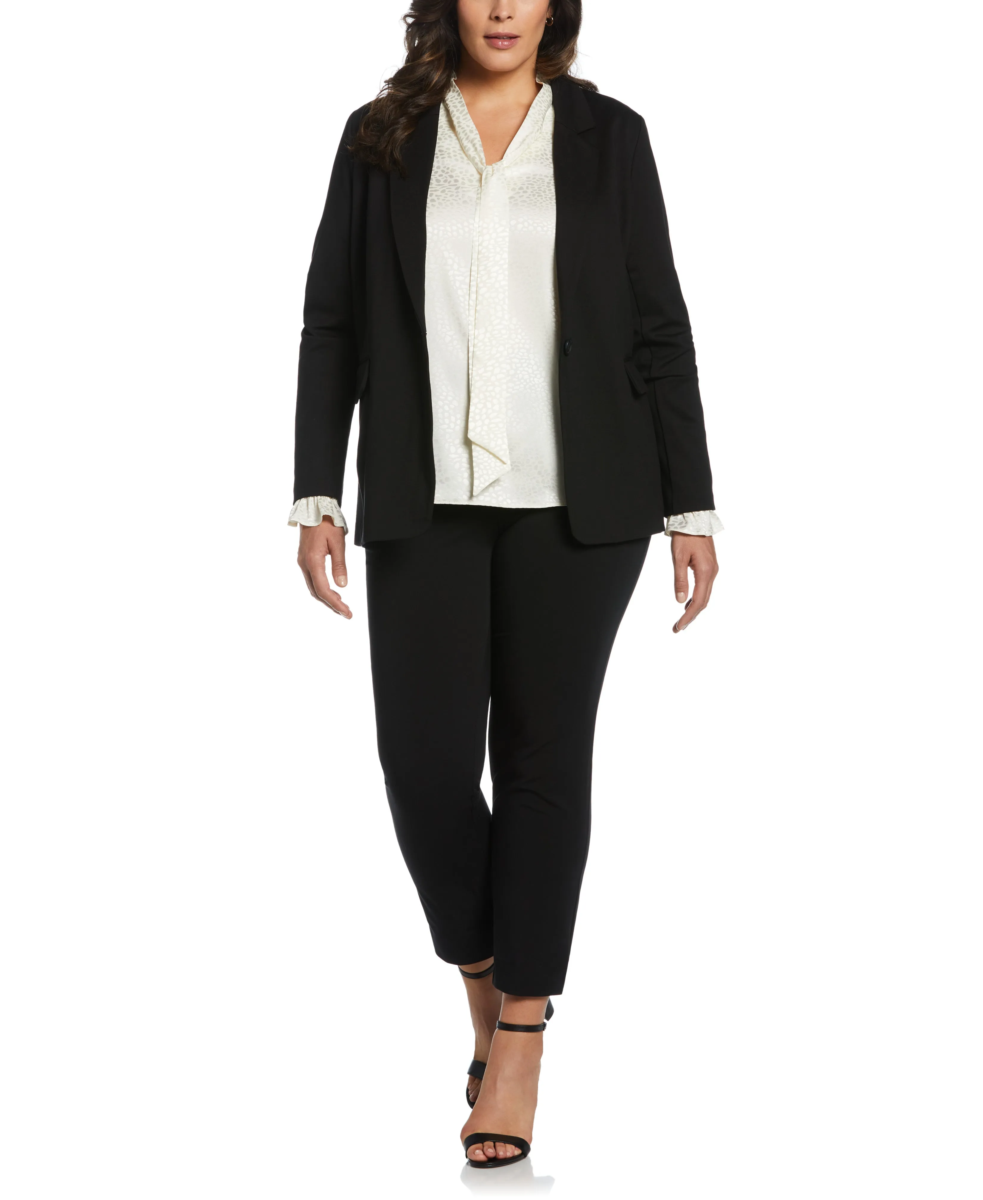 Plus Size Tie Front Blouse