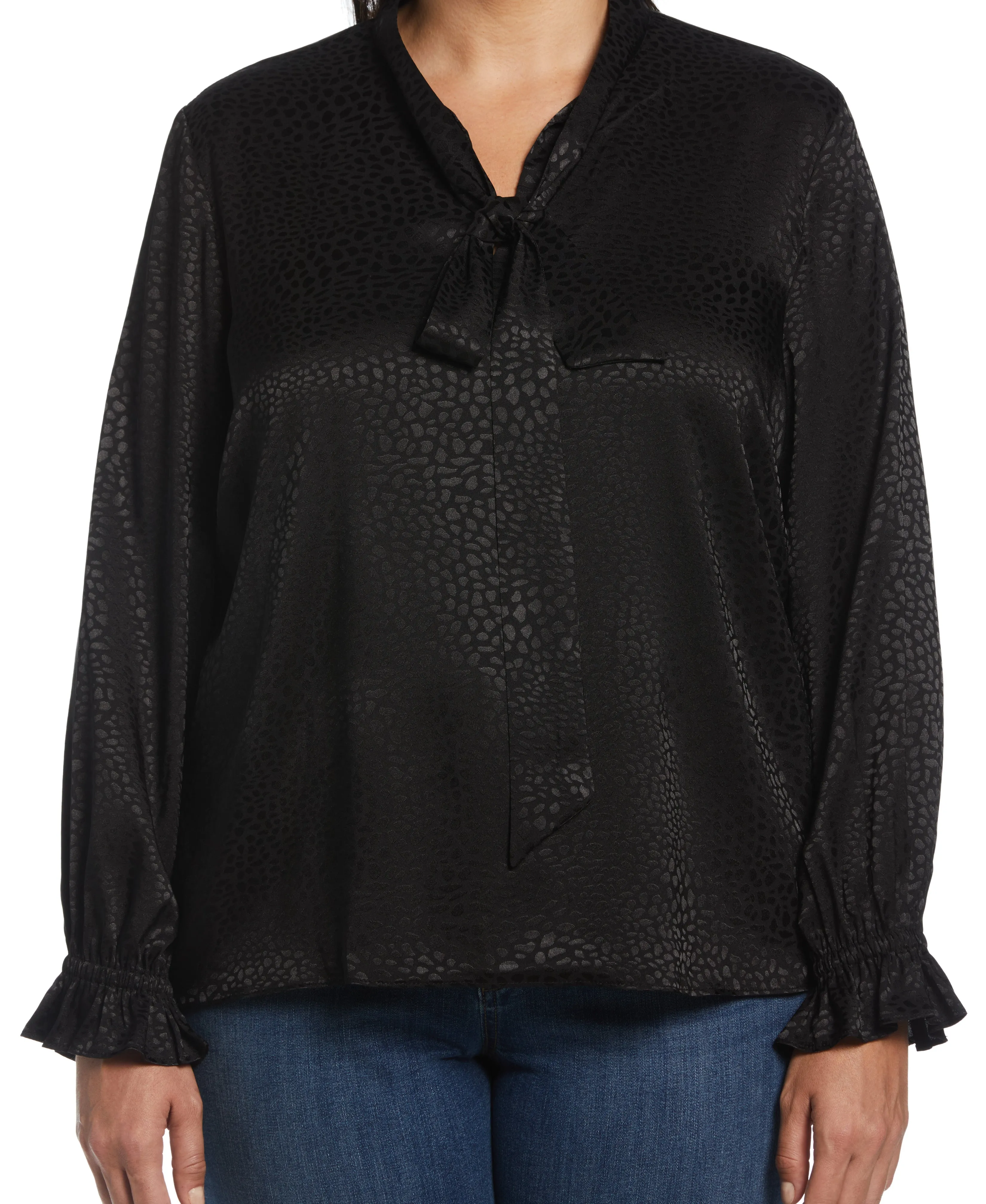 Plus Size Tie Front Blouse